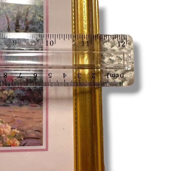 Nora DeBolt 1992 Floral Garden Print Gold Frame 12"x10" Vintage Wall Art - Picture 4 of 9